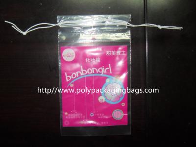 China Cotton Swabs Small Drawstring Plastic Bags Transparent Storage Bags for sale