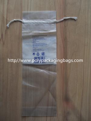 China LDPE Clear Drawstring Plastic Bags With Perforation For Cotton Wool Pads for sale