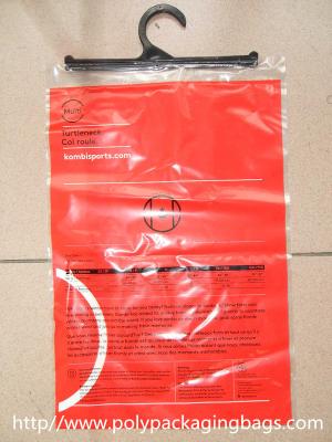 China Customized Plastic Hook Bags , Press Stud Garment Plastic Bag for sale