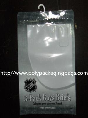 China Composited Clear Poly Bags for Short Pants , Plastic Hanger Bags for sale