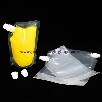 China Custom Clear Plastic Liquid Drinking Stand Up Pouch With Spout for sale