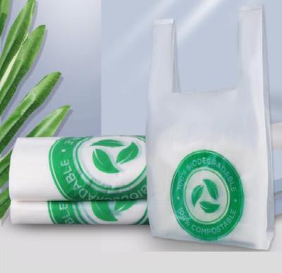 China Flexo Printing Compostable PBAT Cornstarch Shopping Bags Die Cut Pouch Bag for sale