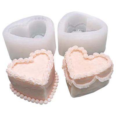 China Sustainable DIY Handmade Craft Heart Shape Silicone Candle Molds For Candle Making for sale