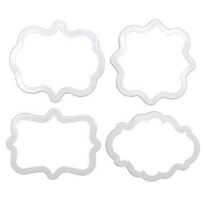 China 4pcs Sustainable Plastic Fondant Dialog Shape Cookie Cutter for sale