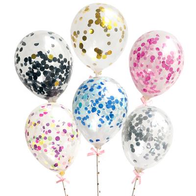 China Hot Popular Clear Latex Sequin Confetti Balloons For Wedding/Birthday Party Decoration Cake Topper Balloons for sale