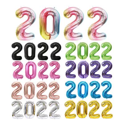 China Party Decoration 16/32/40 Inch Happy New Year Party Decoration Balloon 2022 Number Foil Balloons for sale