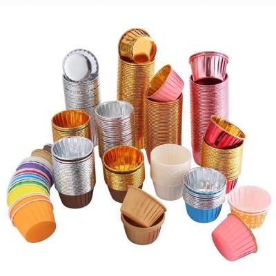 China Sustainable Heat Resistant Rose Gold Edge Waterproof Paper Roll / Aluminum Clad Cupcake Liners Baking Tools for sale