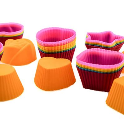 China Viable Reusable Silicone Roll/Cupcake Cups Reposteria Cake Baking Cups Non-Stick Liners for sale