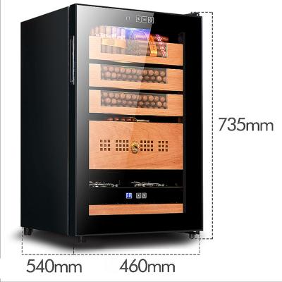 China The stability deviation of temperature and humidity regulation is small electric cigar refrigerator can hold 200-500 cigar cooler, cedar wood humidifier, adjustable temperature and humidity control cigar for sale