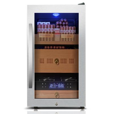 China Cedar Cooler Small Capacity Wooden Fridge Humidifier Hotel Cigar Humidors Electric Cigar Fridge for sale