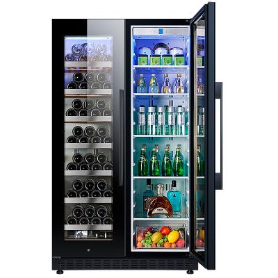 China Compressor wine refrigeratordrinksbeerdual zone cooling home kitchenStainless steel refrigerator built INR business display cooler wine freezer for sale