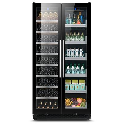 China Hotel Luxury High Capacity Wine and Beverage Coolers Wine Freezer Cooler Double Zone Cellar Beer Fridge for sale