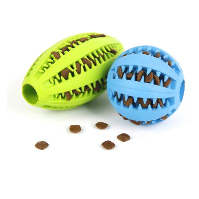 China Viable Dog Toy Ball Non Toxic Bite Toy Ball Resistant For Dogs Puppy Cat Dog Pet Food Treat Feeder Chew Teeth Cleaning Ball for sale