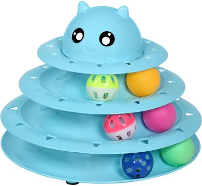 China Cat Toy Roller Turntable Cat Toys Viable Balls with Kitten Toys Interactive Puzzle by Kitten Fun Mental Physical Exercise. for sale