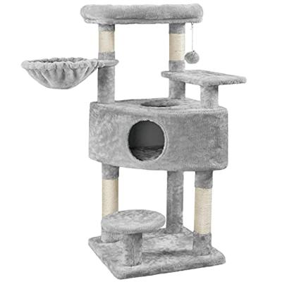 China Sustainable Multi-Level Cat Tree Condos Stand Furniture Climber Castle with Cat Scratching Posts Plush Perch and Hammock for Kittens Cats for sale