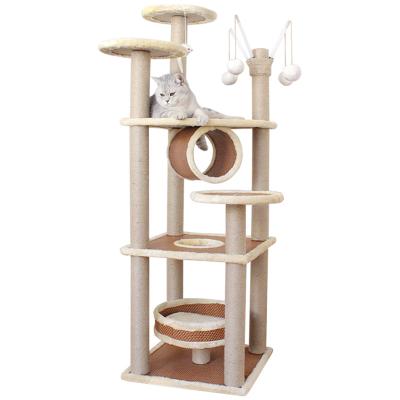 China Sustainable Cat Tree Large Size Heavy Duty Multilevel Cat Tower With Scratching Posts Kitty Pet Play House Suitable For Big Cat for sale