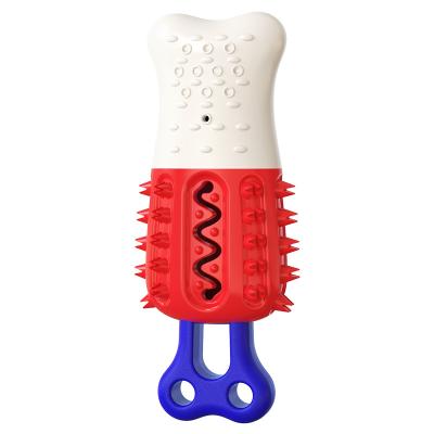 China Viable Dog Toys Squeaky Dog Chew Toys For Dog Chewers Aggressive Durable Toys For Small Medium Larger Toothbrush Teeth Clean Rubber for sale