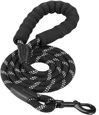 China Heavy Duty Dog Leash Rope Padded Nylon Pet Cord Soft Padded Handle Lead Thick Leash For Small Medium Large Dogs Puppy Leash for sale