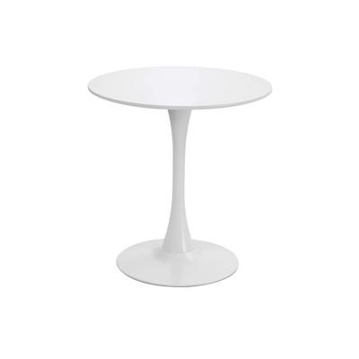 China New Brand China Factory Modern Design Color MDF Round Cafe Tulip Tables Minimalist Black White Metal Base Living Room Tops for sale