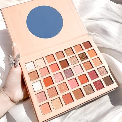 China High Quality EYE 35 Color Eyeshadow Palette Shimmer Glitter Eyeshadow Palette With Mirror Private Label Custom Eyeshadow for sale