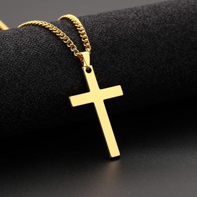 China High Standard Fashion Durable Double Sided Cross Necklace Stainless Steel Pendant Jewelry for sale