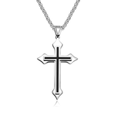 China Amazon Item Necklace Trend Religious Hot Selling Stainless Steel Cross Necklace for sale