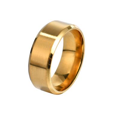 China Durable Silver Or Gold Plated 8mm Stainless Steel Ring For Men for sale