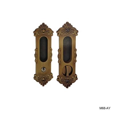 China Wood Doors / Security Wood Metal Vintage Glass Door Lock Metal Doors for sale