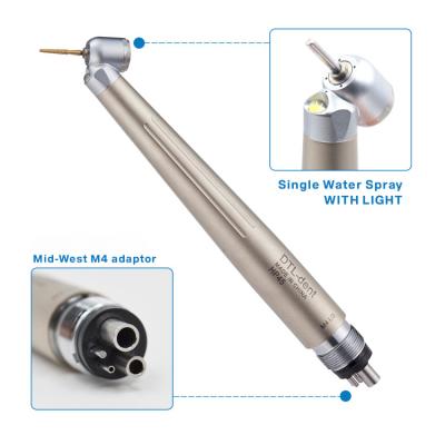 China Free shipping factory price metal 45 degree single handpiece air motor spray water handpiece LED with air turbine for sale