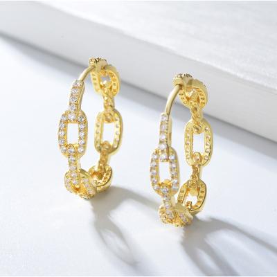 China CLASSIC Ready to Ship 925 Sterling Silver Zircon Link Earrings Jewelry Women High Quality Luxury Sellers for sale