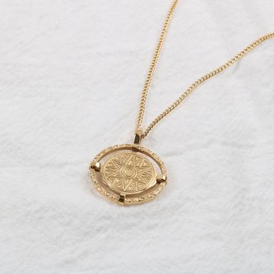 China Tasty Fashion Jewelry 18K Sun Nickel Free Lead Free High End Gold Plated Coin Choker Pendant Necklace Jewelry Sellers for sale