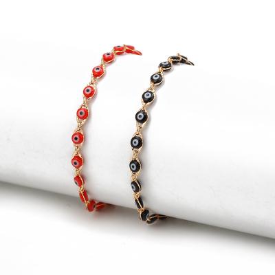 China Gold Plating Black Red Blue Evil Eye Bracelet Summer Lead Nickel Free Jewelry Devi Eyes Bracelet For Women Adjustable for sale