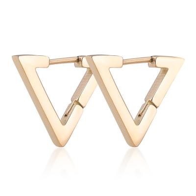 China 2022 Punk 316L Stainless Steel Circle Earring Surgical Geometry Small Triangle Gold Plated Dangle Earrings For Women for sale