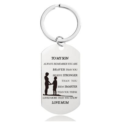 China Metal To My Key Chain Gifts From Son Daughter Inspirational Gift I Love You Forever Dad Mom Birthday Stainless Steel Keychain for sale