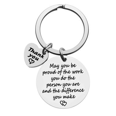 China Fashion Metal Car Dimming Key Ring Jewerly Key Chain Gift For Women Mens Always Remember You Are Braver Than You Believe for sale