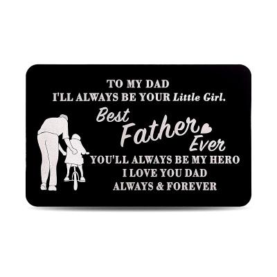 China Personalized Antique Imitation Engraved 304 Stainless Steel Card Insert For Girl Children Birthday Christmas Thanksgiving Fathers Day Custom Card for sale