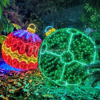 China Steady or Twinkle Outdoor Commercial Christmas Lighting Decoration Rope Lights 3D Ball Shape Pattern Arch Christmas Lights for sale