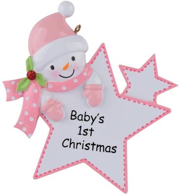 China Amazon Hot Selling Personalized Baby's First Christmas Ornament 2022 Baby Boy Gift Ornament Baby's First Christmas Tree Ornament For Christmas Decor for sale