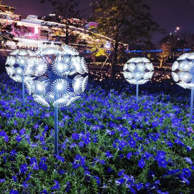 China Commercial Use 2022 Outdoor Christmas Decoration Holiday Supply Landscape Park LED Light Lit Fiber Optic Dandelion Flower Pattern Light for sale