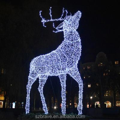 China Large Commercial Outdoor Pattern Sculpture Reindeer 3D Decoration Christmas Use LED Light for sale