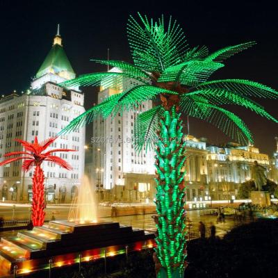 China Commercial Outdoor Landscape LED Coconut Garden Decorations Holiday Use Artificial Neon Palm Trees for sale