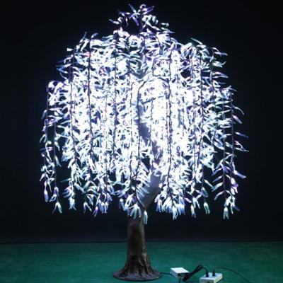 China Commercial Decoration Wedding Backyard Garden Holiday Christmas LED Artificial Led Simulation Weeping Willow Tree Light for sale