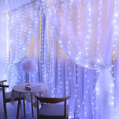 China Flash 8 Modes USB Remote Controller Powered 8 Modes Twinkle Fairy String Lights 300 LED Window Curtain Lights for Wedding Party Bedroom Wall Home Decoration for sale