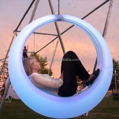 China Flash+ Led Remote Control 16 RGB Color Changing LED Swing Hanging LED Illuminated Glowing Patio Garden Swing Chair for sale