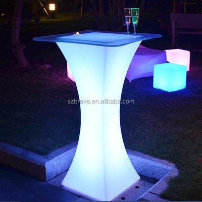 China Modern Rechargeable RGB 16 Color Changeable Led Party Bar Furniture Light Up Cocktail Seat Bar Table for sale