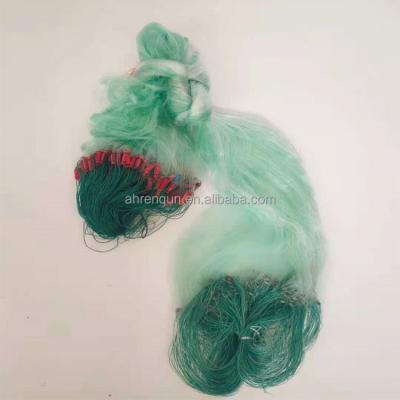 China Wholesale Monofilament Fishing Net Supplier 3 Layer Monofilament Single Knot Green White Fishing Net for sale