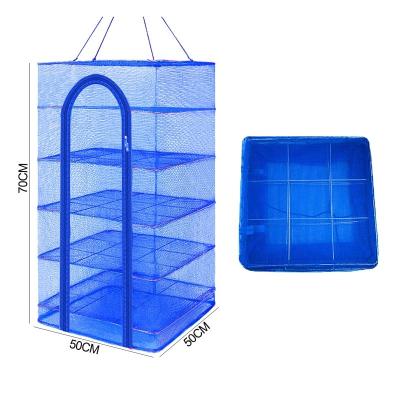 China Easily Assembled Folding Black Mesh Hanging Herb Drying Rack 5 Tiers Dry Net for Fish and Grass for sale