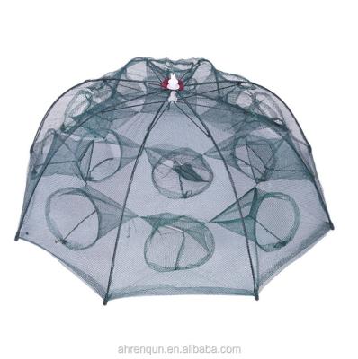 China Freshwater Umbrella Fish Trap 16 Holes Bait Trap Folding Crab Trap Net / Umbrella Fish Trap for sale