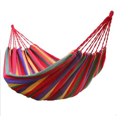 China Factory price canvas stripe modern 1-2 person portable swing bed outdoor camping hammock for sale for sale