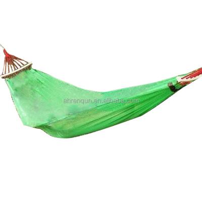 China Antibacterial Outdoor Cool Soft Hammock Ice Silk Hammock Bed Summer Bed With Stick for sale